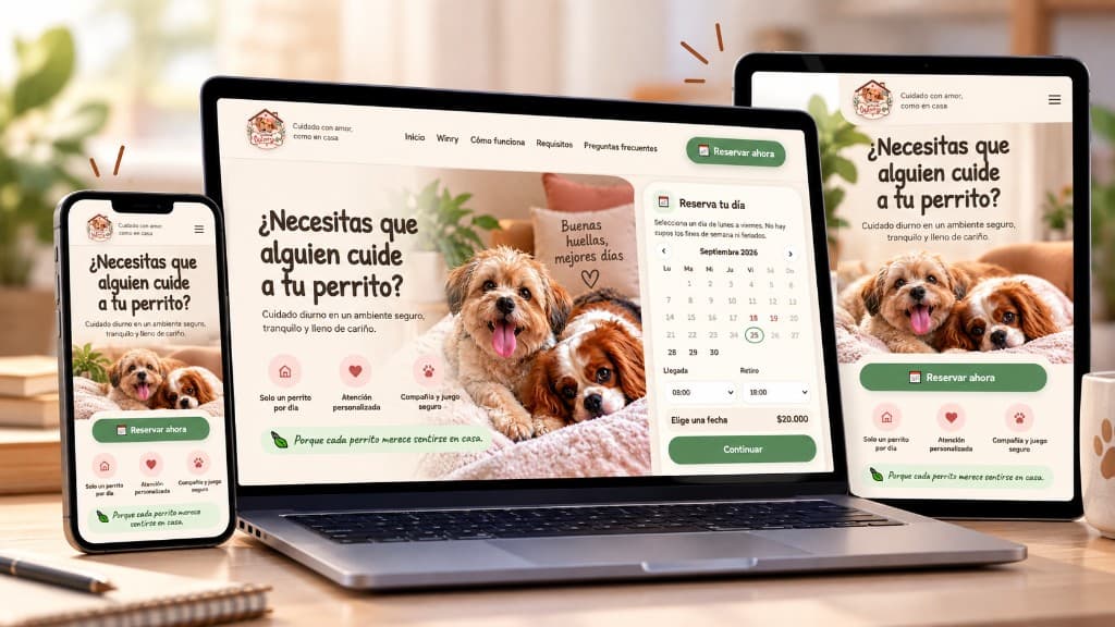 Mockup responsive del sitio web La Casa de Winry